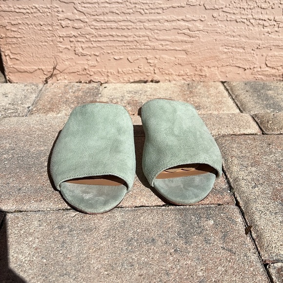 Steven by Steve Madden Sensai Green Suede Sandals Slides Open Toe Mule Size 8 - Picture 5 of 10